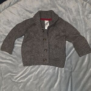 Carter's Gray Shawl Collar Knit Cardigan with Button Front